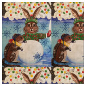 「ミセス・バターフィールドの雪だるま」 ファブリック (クローズアップ)