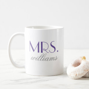 ミセス・パープエレガントパーソナライズされたルのモ結婚ノグラム コーヒーマグカップ