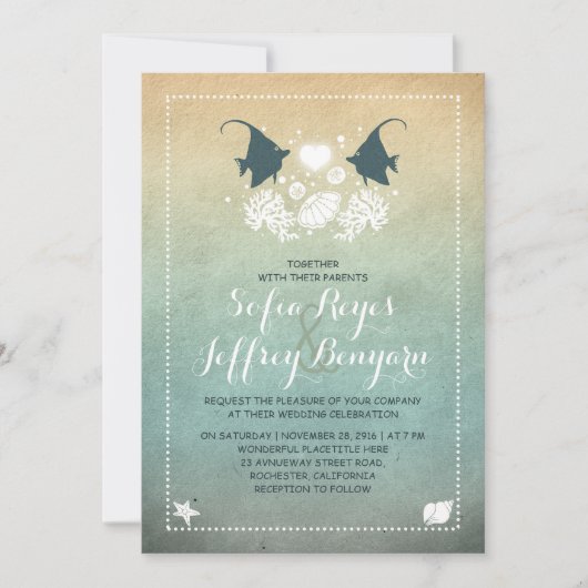 ミセス・フィッシュビーチ結婚式招待状 招待状 (正面)