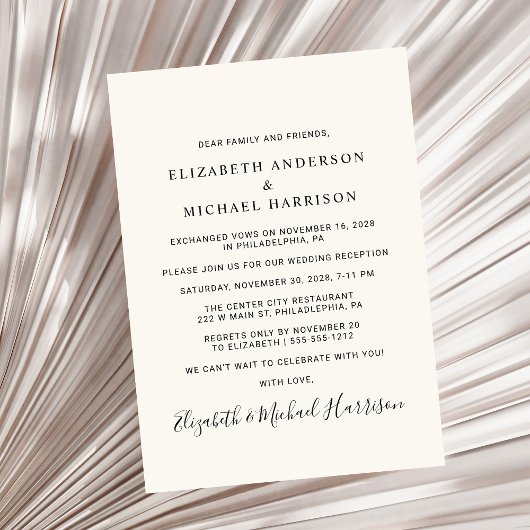 ミセス・フォトクリームウェディングレセプション招待状 案内状