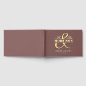 ミセス・フォト・テラコッタエレガントな結婚式金ゴールド ゲストブック (全面)