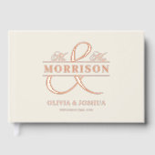 ミセス・フォト・ベージュエレガントなウェディングバラ金ゴールド ゲストブック (正面)