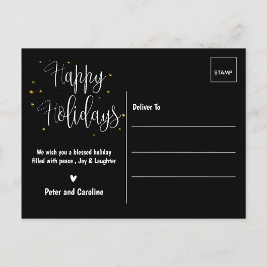 ミセス・フォト・ホリデー・カードとしての初めてのクリスマス シーズンポストカード (裏面)