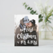 ミセス・フォト・ホリデー・カードとしての初めてのクリスマス シーズンポストカード (スタンド正面)