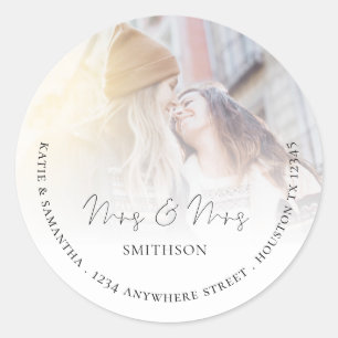 ミセス・フォト・リターン・ネーム・アドレスLesbian's 結婚. ラウンドシール