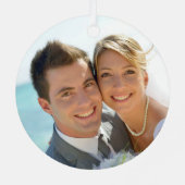 ミセス・フォト・レッド・グリーン・グリッター新婚クリスマス メタルオーナメント (裏面)