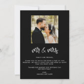 ミセス・フォト・白黒結婚のサンキューカード サンキューカード (裏面)