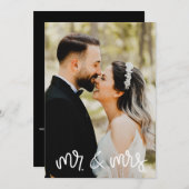 ミセス・フォト・白黒結婚のサンキューカード サンキューカード (正面/裏面)