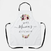 ミセス |フローラキパーソナライズされたッチン エプロン (正面)