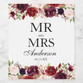 ミセス・フローラ・バーグンディ結婚ズ ワインラベル (シングルラベル)