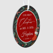 ミセス・フローラ・初めてのクリスマスリース写真 オーナメント (正面)