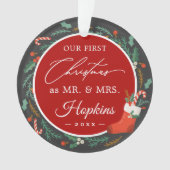 ミセス・フローラ・初めてのクリスマスリース写真 オーナメント (正面)