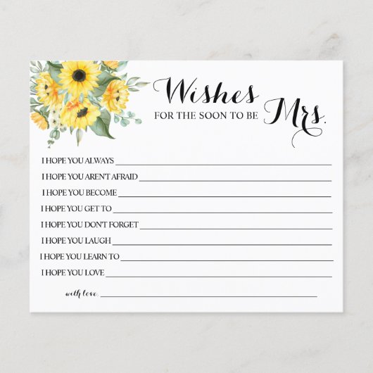 ミセス・ブライダルシャワー・カードを希望 チラシ (正面)