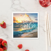 ミセス・ブルービーチ結婚式名日付ナプキンス スタンダードカクテルナプキン (インサイチュ)