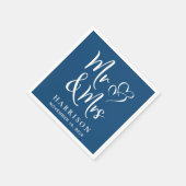 ミセス・ブルー・ウェディング・レセプション スタンダードカクテルナプキン (角)