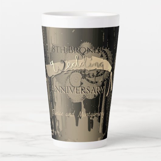 「ミセス」ブロンズ結婚ズ記念日 カフェラテマグ (正面)