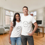 ミセス・ホワイト・ブラック新婚の名前 Tシャツ<br><div class="desc">ブラック文字。ミセスとハート名前をカスタマイズして追加する。</div>