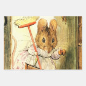 「ミセス・マウスがドールハウスを掃除する」ビアトリックス・ポッター ラッピングペーパーシート (正面2)