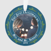 ミセス＆ミスター・スクリプトの最初のクリスマス 写真 オーナメント (正面)