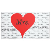 ミセス・ミスター・赤いハート・ラブ 枕カバー (正面左)