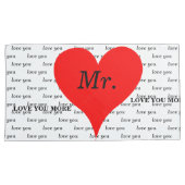 ミセス・ミスター・赤いハート・ラブ 枕カバー (正面右)