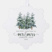 ミセス・ミセス・ウィンターフォレスト・ウォーター・カラー・クリスマス オーナメントカード (正面)