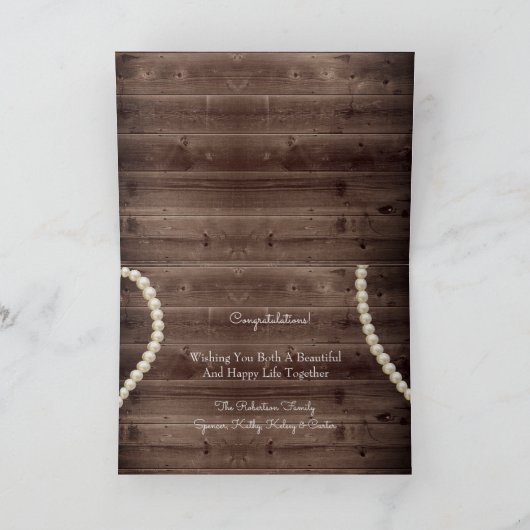 ミセス&ミセス&エレガ素朴ントウェディング カード (内部)