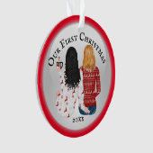 ミセス&ミセス・カップル・初めてのクリスマスズ写真ロマンチック オーナメント (正面)