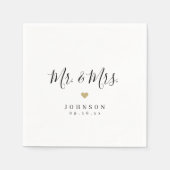 ミセス・ミセス・シンプルエレガント・ス結婚クリプト スタンダードカクテルナプキン (正面)