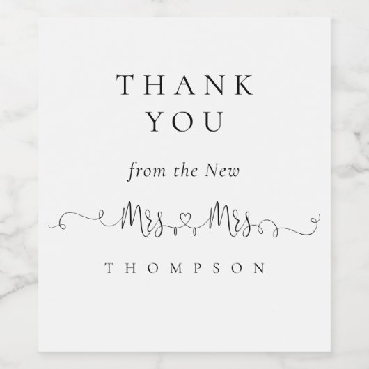 ミセス・ミセス・ハートリングや輪ズ結婚・レズビアンありがとう ワインラベル (シングルラベル)