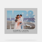 ミセス・ミセス・ミセス・フォトズ結婚の曇り アクリルサイン (正面)