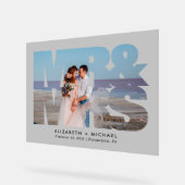 ミセス・ミセス・ミセス・フォトズ結婚の曇り アクリルサイン (傾斜)