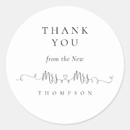 ミセス・ミセス・リングや輪・ハート・スクリプ結婚ト・レ感謝していズビアン ラウンドシール