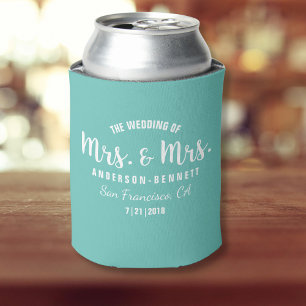 ミセス&ミセス・レズビアンカップル結婚式の引き出物あなたの色 缶クーラー