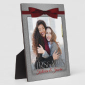 ミセス&ミセス・レズビアン・ゲイ結婚の写真立てシルバー フォトプラーク (側面)