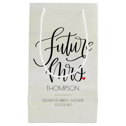 ミセス モダンカリグラフィー ブライダルシャワー スモールペーパーバッグ (正面)