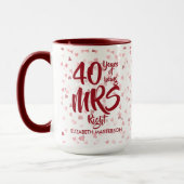 ミセス・ライトおもしろい40th Ruby 結婚's Anniversary マグカップ (左)