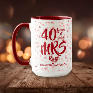 ミセス・ライトおもしろい40th Ruby 結婚's Anniversary マグカップ