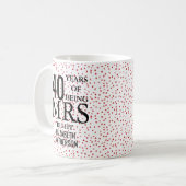 ミセス・ライト ファン 40周年記念 ルビー ハート コーヒーマグカップ (正面左)