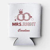 ミセス・ライ結婚ドのリングや輪はっきりしたおもしろいタイポグラフィ 缶クーラー (正面)