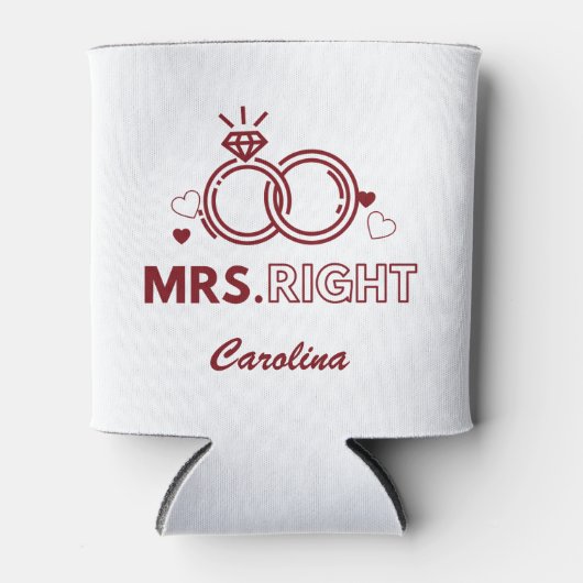 ミセス・ライ結婚ドのリングや輪はっきりしたおもしろいタイポグラフィ 缶クーラー (正面)