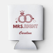 ミセス・ライ結婚ドのリングや輪はっきりしたおもしろいタイポグラフィ 缶クーラー (裏面)