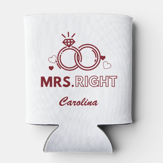 ミセス・ライ結婚ドのリングや輪はっきりしたおもしろいタイポグラフィ 缶クーラー (裏面)