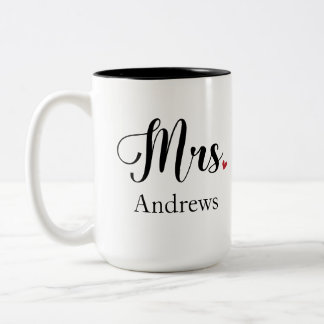 ミセス・ラストネーム夫婦贈呈 ツートーンマグカップ