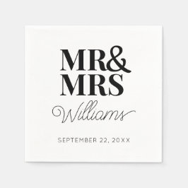 ミセス・リハエレガントーサル婚約モダン結婚の スタンダードカクテルナプキン