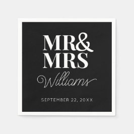 ミセス・リハエレガントーサル婚約モダン結婚の スタンダードカクテルナプキン