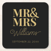 ミセス・リハーサルエレガント婚約パーティクラシック スクエアペーパーコースター (正面)