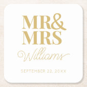 ミセス・リハーサルエレガント婚約パーティクラシック スクエアペーパーコースター (正面)