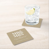 ミセス・リハーサルエレガント婚約パーティクラシック スクエアペーパーコースター (インサイチュ)