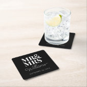 ミセス・リハーサルエレガント婚約パーティクラシック スクエアペーパーコースター (インサイチュ)